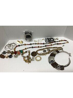 Mixed Fashion Jewelry Lot Rings Necklaces Earrings Bracelets Brooches